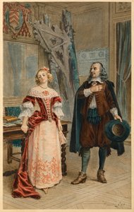 Corneille writes Pulcherie (illustration) by Maurice Leloir