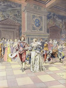 George Villiers, 1st Duke of Buckingham at Court in France by Maurice Leloir