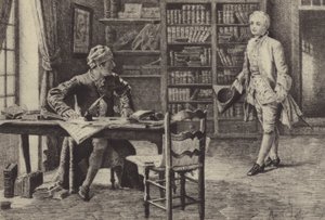 Illustration for Book IX of Les Confessions de Jean-Jacques Rousseau by Maurice Leloir