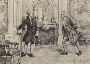 Illustration for Book VII of The Confessions of Jean-Jacques Rousseau (engraving)