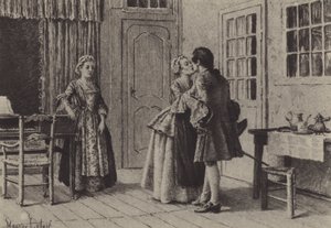 Illustration for Book V of Les Confessions de Jean-Jacques Rousseau by Maurice Leloir