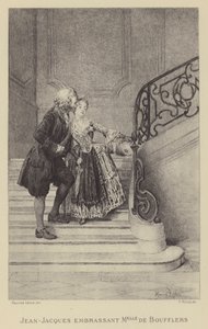 Jean-Jacques Rousseau kissing Madame de Boufflers by Maurice Leloir