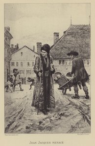 Jean-Jacques Rousseau Threatened on the Street by Maurice Leloir
