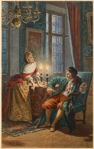 Moliere and Madeleine Bejart (illustration) by Maurice Leloir