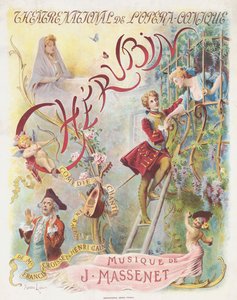 Premiere Poster for the Opera Chérubin by Jules Massenet