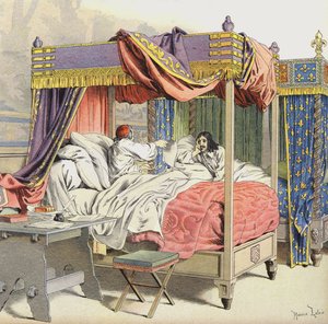 Richelieu and King Louis XIII in Adjacent Beds at the Time of the Conspiracy of Cinq-Mars by Maurice Leloir