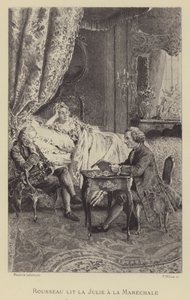 Rousseau reading his novel Julie to la Marechale by Maurice Leloir