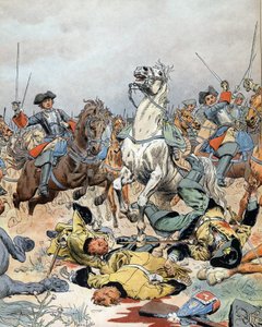 War of the Spanish Succession: the last charge of the French cavalry at the Battle of Malplaquet (Belgium) on September 11 by Maurice Leloir