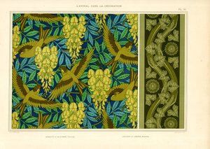 Birds with Wisteria and Lizards with Ivy