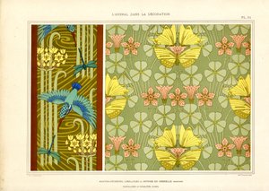 Butterflies and Birds as Art Nouveau Ornamentation