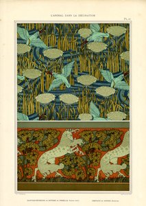 Kingfishers and Water Lilies with Horse Frieze