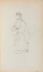 Italian Sketchbook: Standing Woman Holding a Satchel (page 56) by Maurice Prendergast