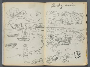 Sketchbook- The Granite Shore Hotel, Rockport, page 088 & 89: "Rocky Neck" by Maurice Prendergast