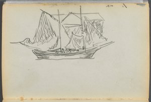 Sketchbook- The Granite Shore Hotel, Rockport, page 098: Sailboat by Maurice Prendergast
