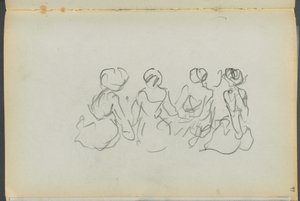 Sketchbook: The Granite Shore Hotel, Rockport, Seated Female Figures (page 099)
