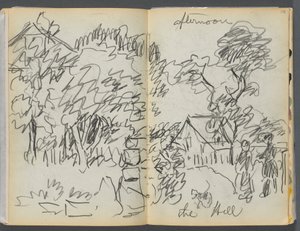 Sketchbook- The Granite Shore Hotel, Rockport: Afternoon, the Hill by Maurice Prendergast