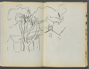 Sketchbook- The Granite Shore Hotel, Rockport: Tree with Houses