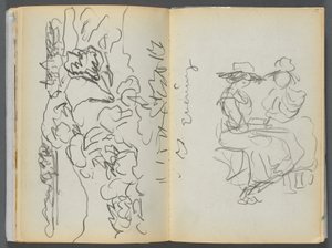 Sketchbook - The Granite Shore Hotel, Rockport, page 134 & 135: "Evening"