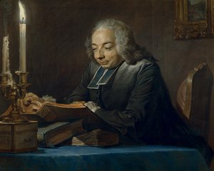 Abbe Jean-Jacques Huber, 1742 by Maurice Quentin de La Tour