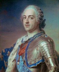 Portrait of Louis XV in Armor, with the Cords of the Order of the Holy Spirit and the Golden Fleece by Maurice Quentin de La Tour