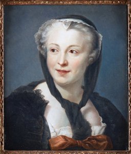 Portrait of the Novelist Francoise de Graffigny by Maurice Quentin de La Tour by Maurice Quentin de La Tour
