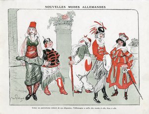 Illustration of Maurice Radiguet in Mode in Germany, ca. 1915 - New German modes - War of 14-18, Germany Prussia, Turkey, Fashion, Triplice - Women