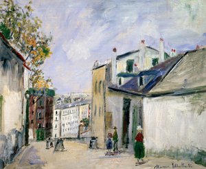 Street Scene in Montmartre, Paris by Maurice Utrillo