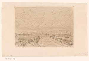 Country Road Through Landscape with Hills on the Horizon
