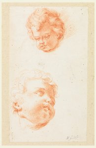 Drawing, Studies: Two Heads of Children, Late 18th Century