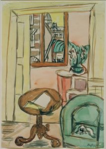 Interior with Round Table by Max Beckmann