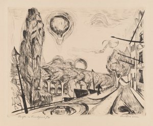 Landscape with Balloon by Max Beckmann