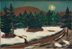 Moon Landscape in the Mountains with Snow