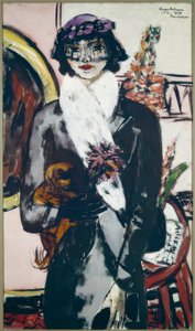 Quappi with White Fur by Max Beckmann