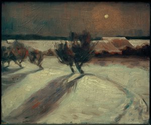 Snowy Landscape in Moonlight by Max Beckmann