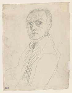 Self-Portrait in Half Profile to the Left (Rejected) by Max Beckmann