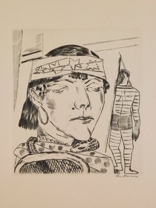 Snake Lady (Annual Fair, plate 10) by Max Beckmann