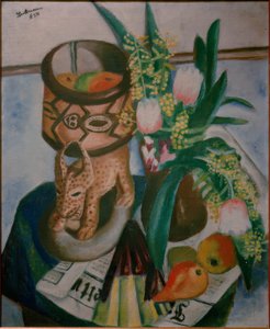 Still Life with African Sculpture by Max Beckmann