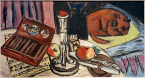 Still Life with Silver Candlestick (Still Life with Cats)