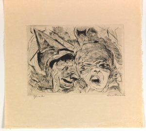 Theater, plate 8 from the portfolio “Faces” by Max Beckmann