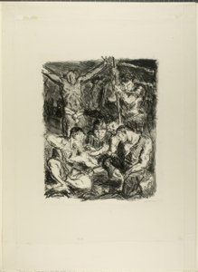 Throwing Dice Before the Cross (plate six from Sechs Lithographien zum Neuen Testament)