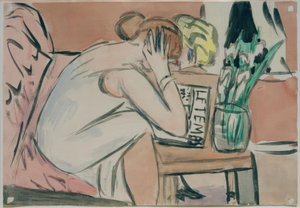 Two Girls Reading by Max Beckmann