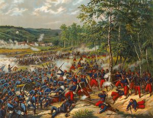 French and German Infantry Fighting at the Battle of Artenay by Max Henze-Dassau