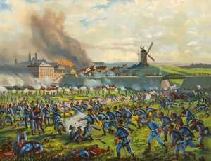 German Infantry Attacking Orleans by Max Henze-Dassau