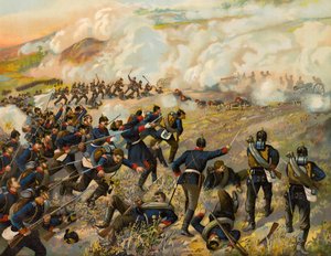 German Infantry Storming the Heights of Spicheren, Battle of Spicheren by Max Henze-Dassau