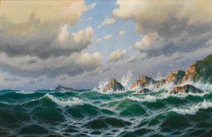 Steamer off a Stormy Coast