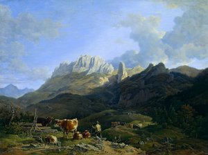 Alpine Landscape with Kampenwand by Max Joseph Wagenbauer