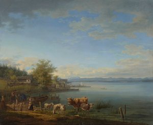 East Shore of Lake Starnberg by Max Joseph Wagenbauer