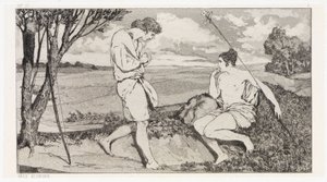 Apollo and Daphne I (Rescues of Ovidian Victims, Opus II, Plate 10) by Max Klinger