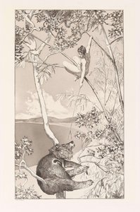 Bear and Elf, Plate I from Intermezzos, Opus IV by Max Klinger