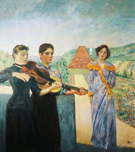Three Women in the Vineyard by Max Klinger